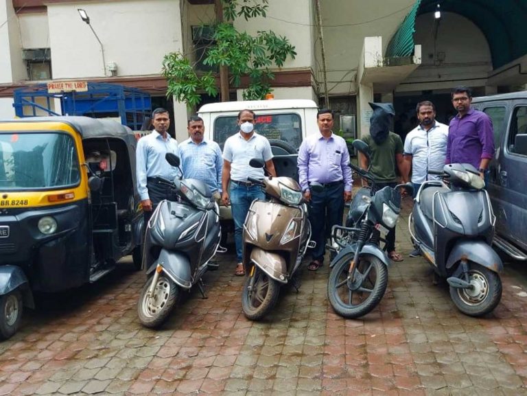 नवी मुंबईत 8 गाड्या सह वाहन चोराला अटक